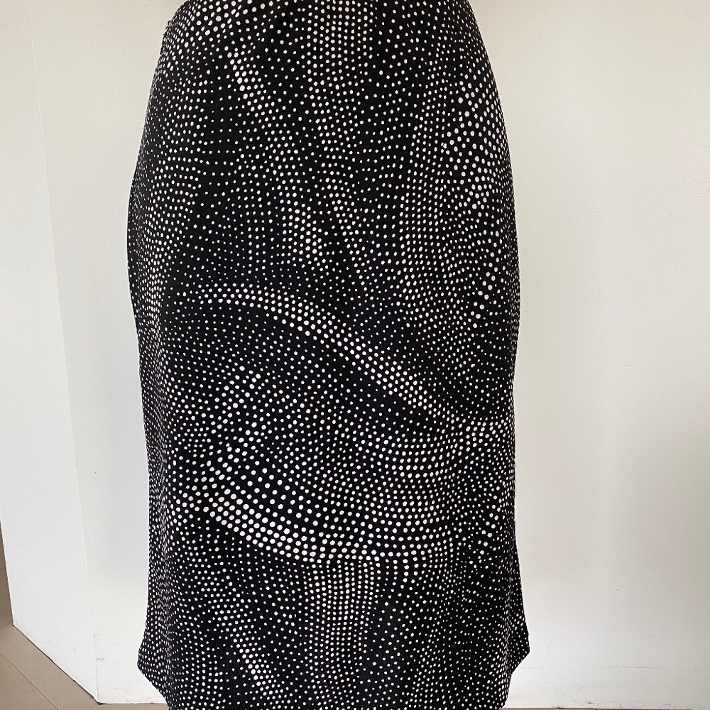 DKNY pencil skirt swirl polka dot pattern S/P